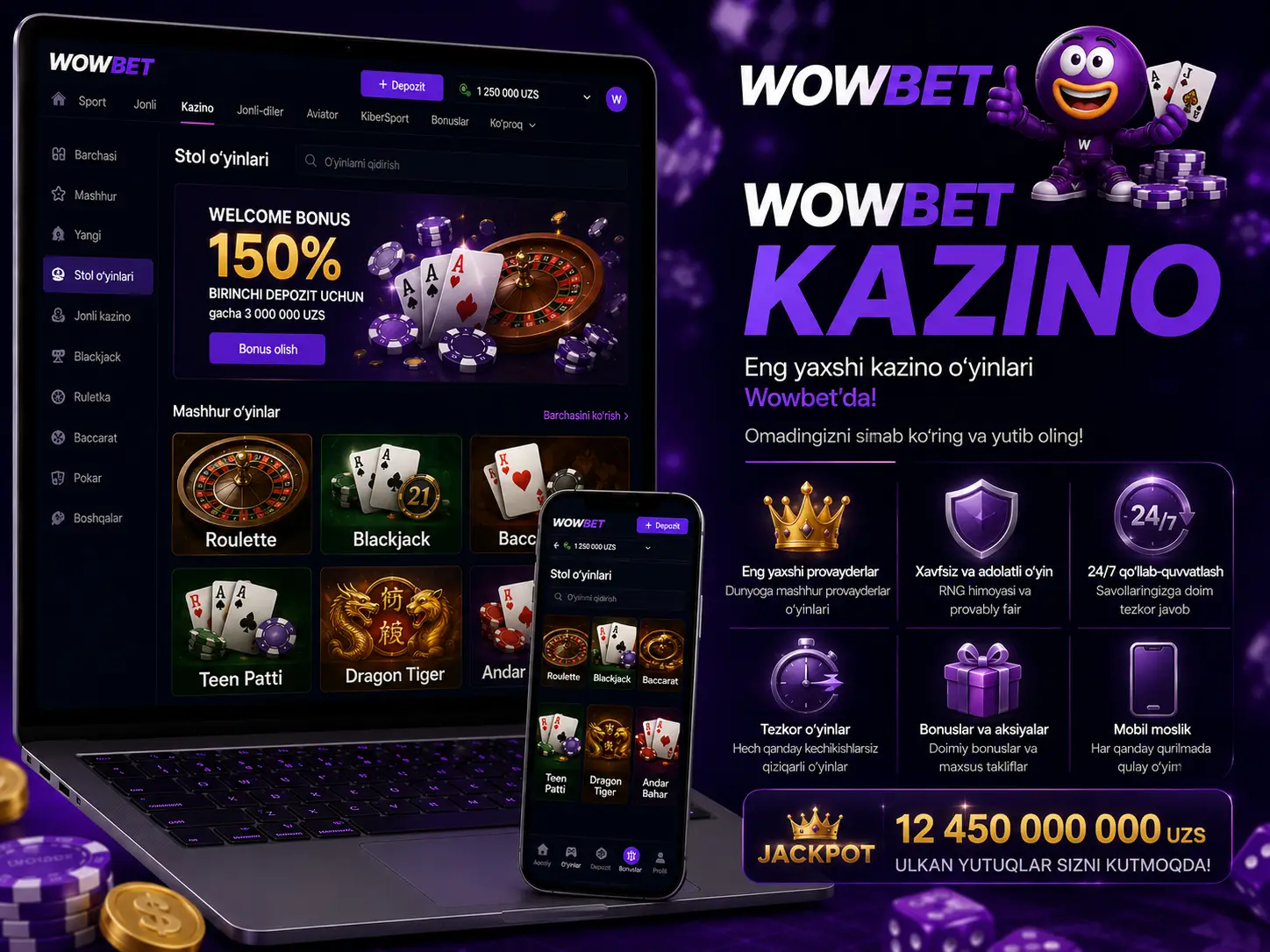 Wowbet Jonli Kazino: Real Vaqt Rejimidagi O‘yinlar