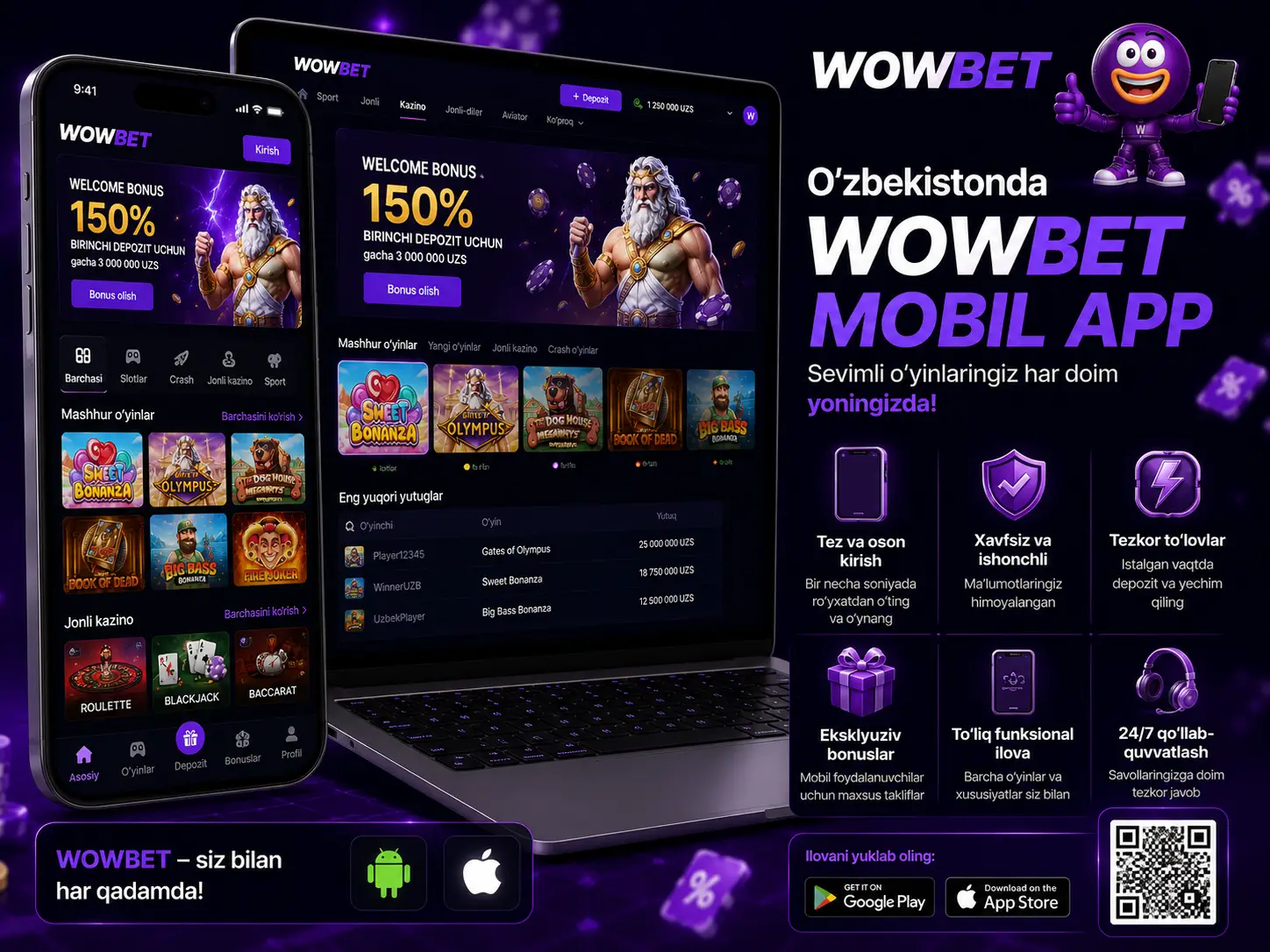 O‘zbekistonda Wowbet Mobil Dasturidan Foydalanish